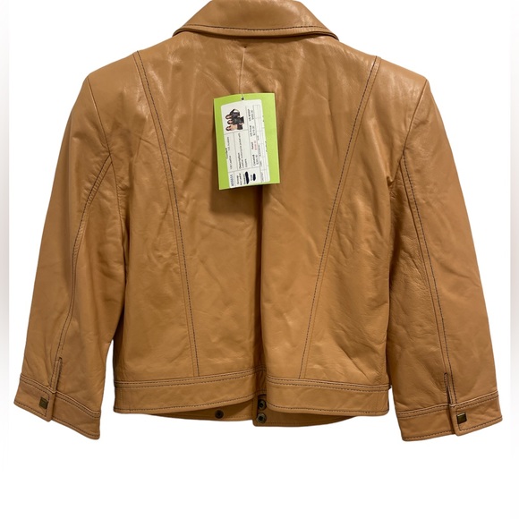 BNWT CITRINE leather motorcycle jacket with zippers - Picture 2 of 7